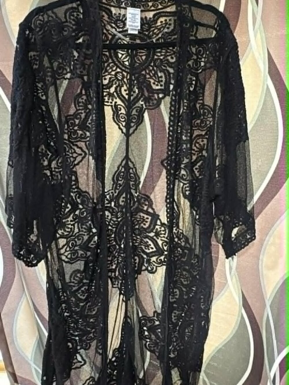 LACE BLACK KIMONO